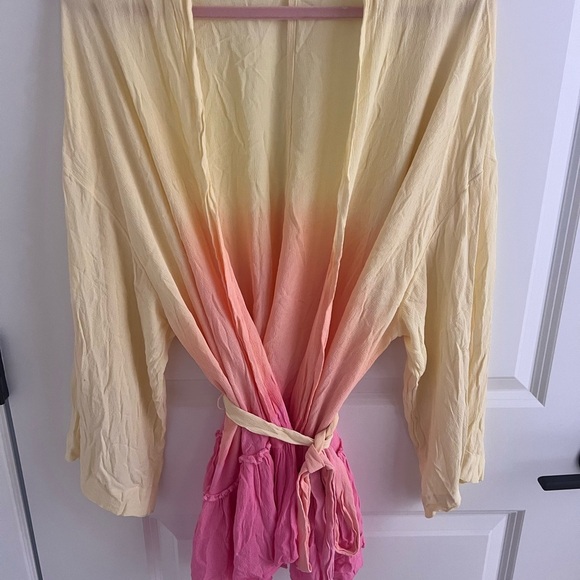Yellow and Pink Ombre Kimono - Picture 5 of 6